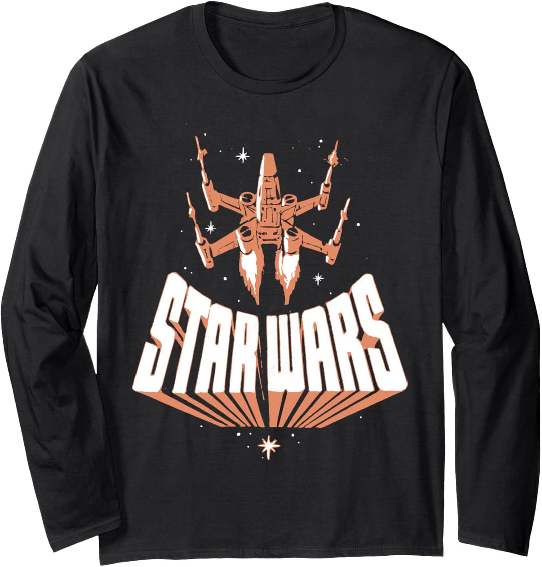 Star Wars X-Wing 3D Stretched Logo Langarmshirt
