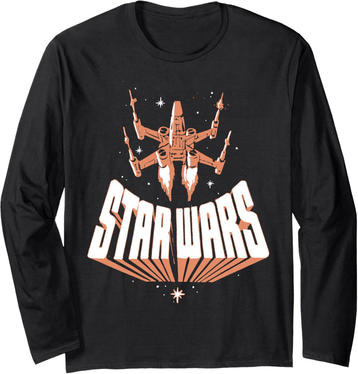 Star Wars X-Wing 3D Stretched Logo Langarmshirt