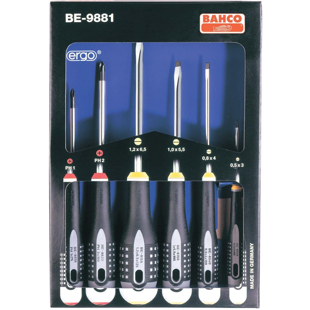 Bahco Ergo Werkstatt Schraubendreher-Set 6teilig Schlitz, Kreuzschlitz Phillips 1 Multi-colour, 1 Mu