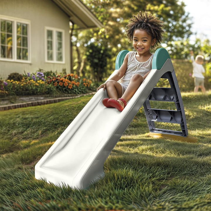 Dolu 2631 Kinder Rutsche, Weiss & Grau, Geeignet ab 2 Jahren, Kinder Rutsche Indoor & Outdoor Nutzun
