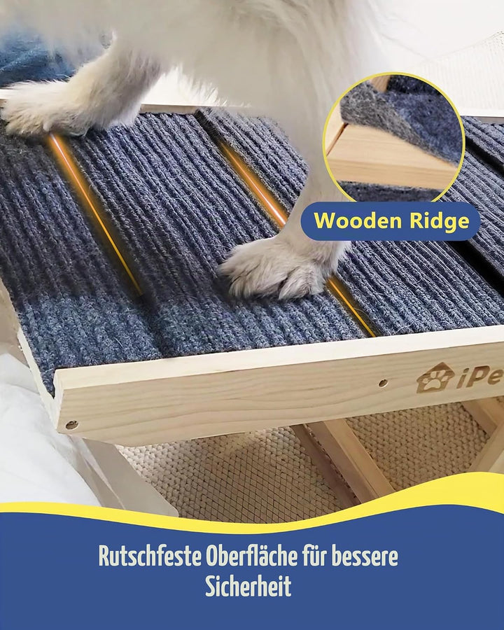Hunderampe Bett Sofa für Kleine und Grosse Hunde Klappbar Rampe Hund Katzen Einstellbar 30-60 cm, bi