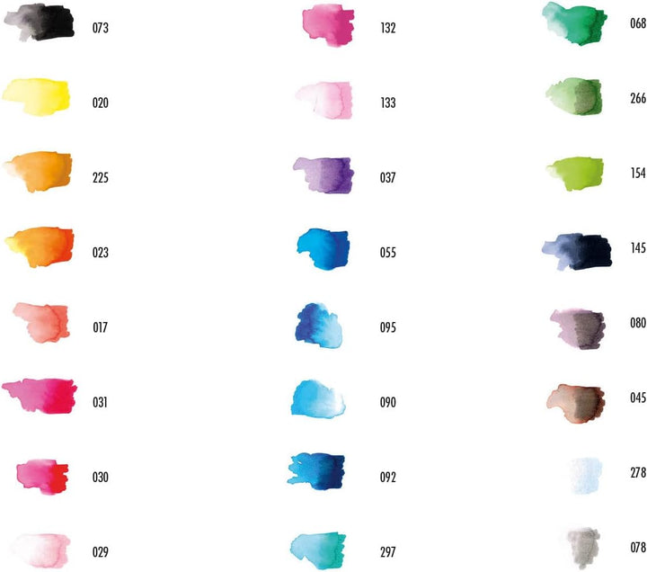 Marabu 0145000000106 - Aqua Pen Graphix, Octopy, 24 Aquarell-Filzstifte im Set mit brillanter Farbe,