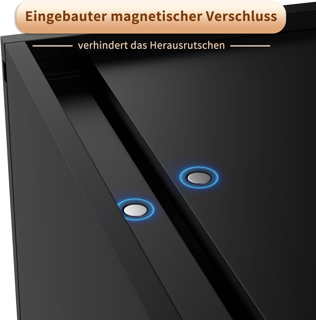 AITEE Acryl Kosmetiktücherbox: 25×13×9 cm Mattschwarz Tücherbox mit Magnetabdeckung für Esszimmer Ba