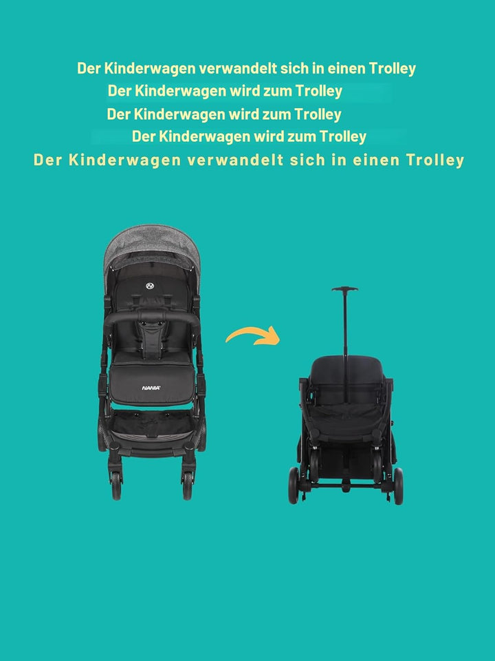 Nania Myla, kompakter Buggy, Kinderwagen 0 bis 4 Jahre (22 kg max), leicht (7,5 kg), Stadtwagen, mit