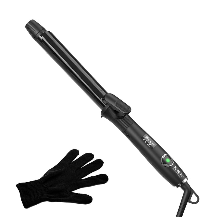 K&K Signature K&K 25mm Lockenstab mit Keramikbeschichtung Lockenzange Nano-Titan Haarlockenstab Eise
