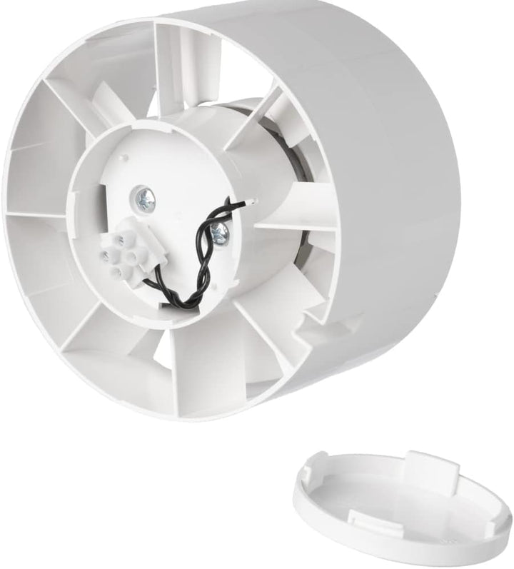 EUROPLAST Ø 125mm Rohrventilator Rohrlüfter Abluft Lüfter Rohr Ventilator Leise