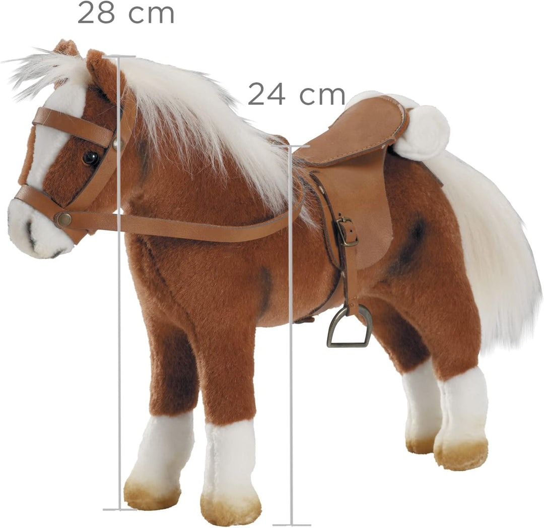 Götz 3401099 Springturniersieger Pferde-Puppe (Stockmass 24 cm) - 28 cm hohes Plüschpferd für Stehpu
