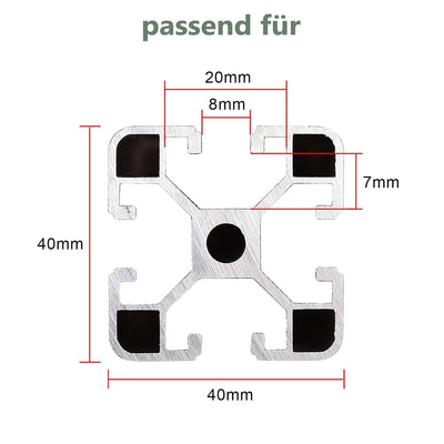 20X EYPINS ALU Streckenverbinder Nut 8, Profilverbinder 180mm für 40x40, 40x80 Aluprofile Stangenpro