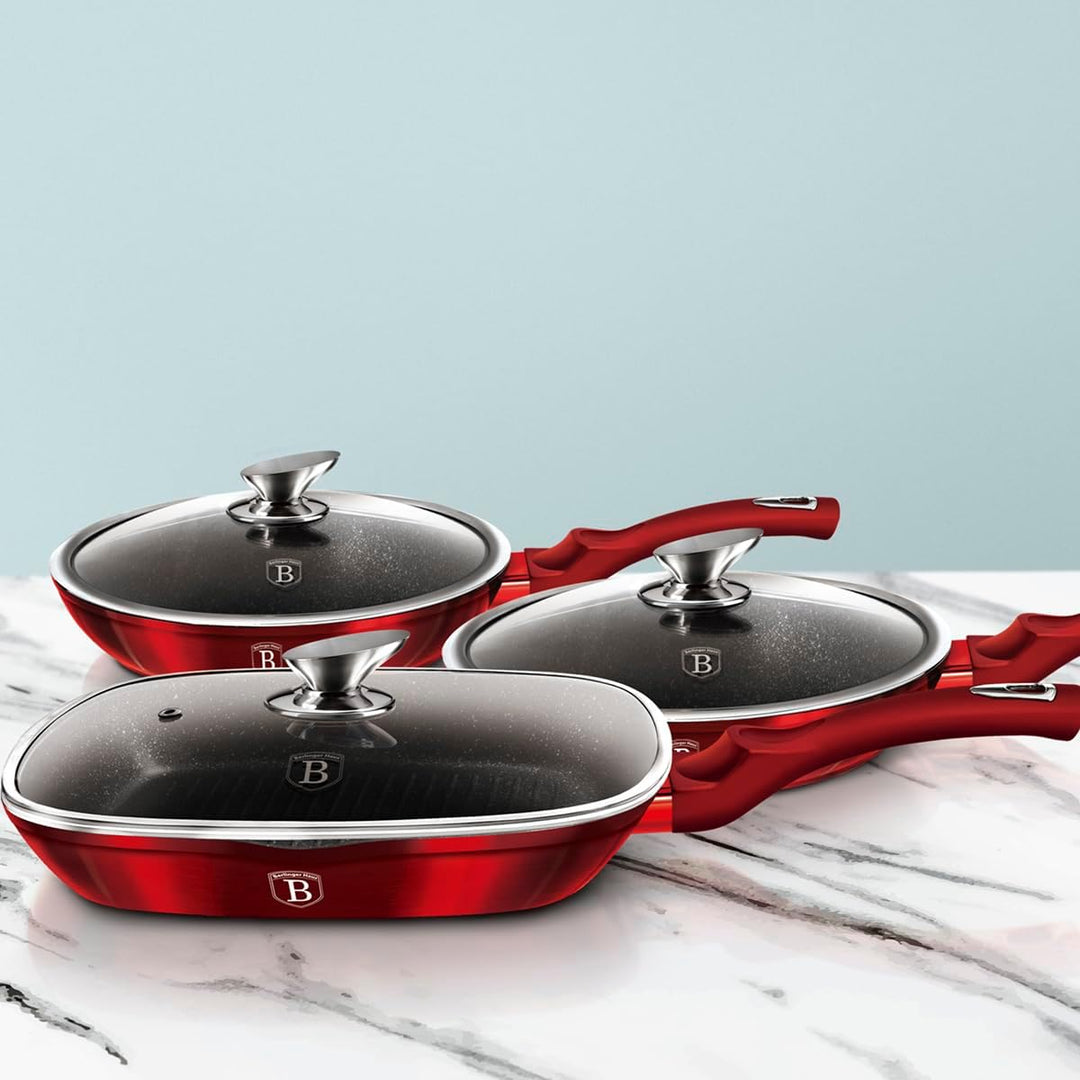 Berlinger Haus - BH/6189-6 PCS Frypan Set, Metallic Line Burgundy Edition