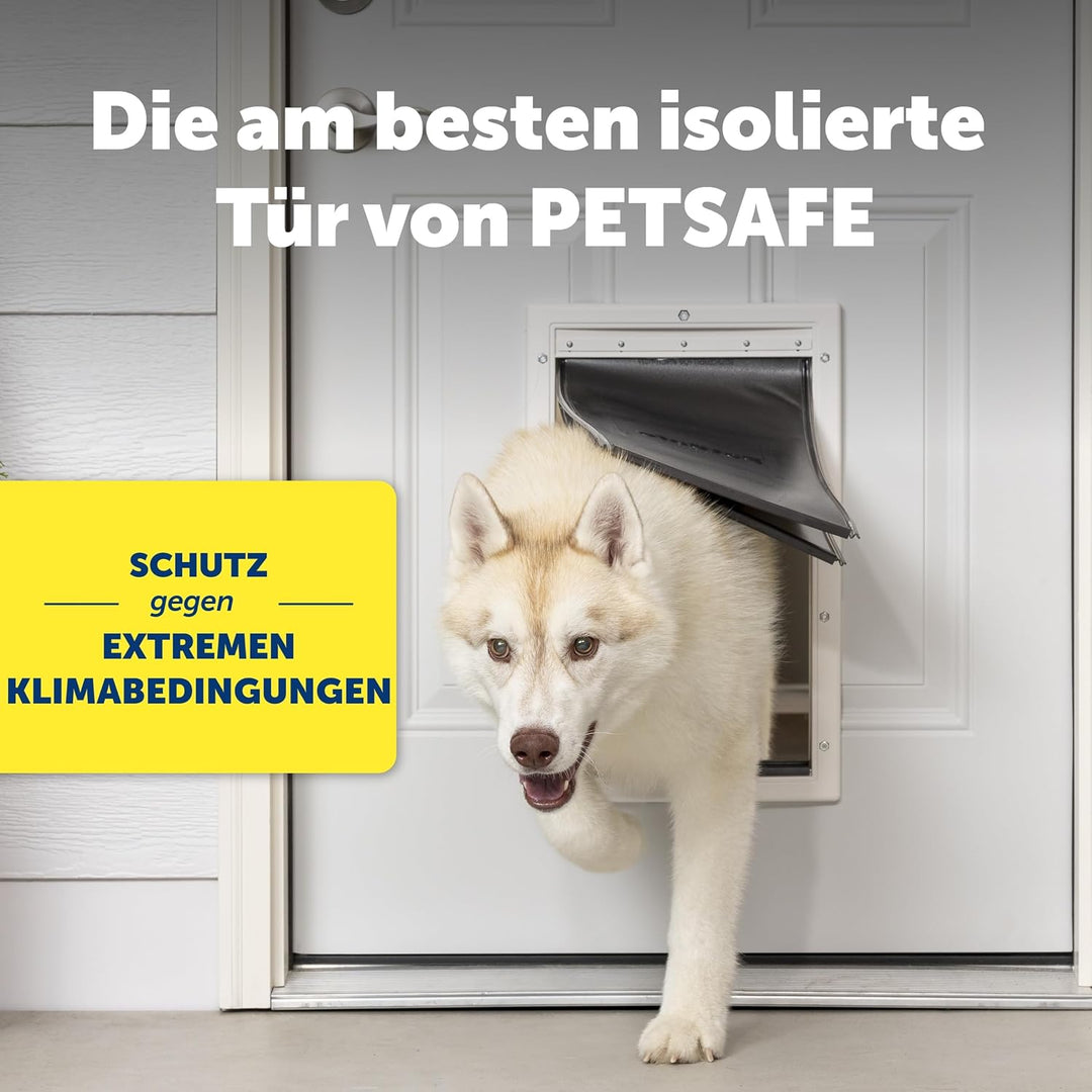 PetSafe Haustierklappe für extremes Wetter, Solider Kunststoffrahmen, Isolierend mit 2 Verschlussopt