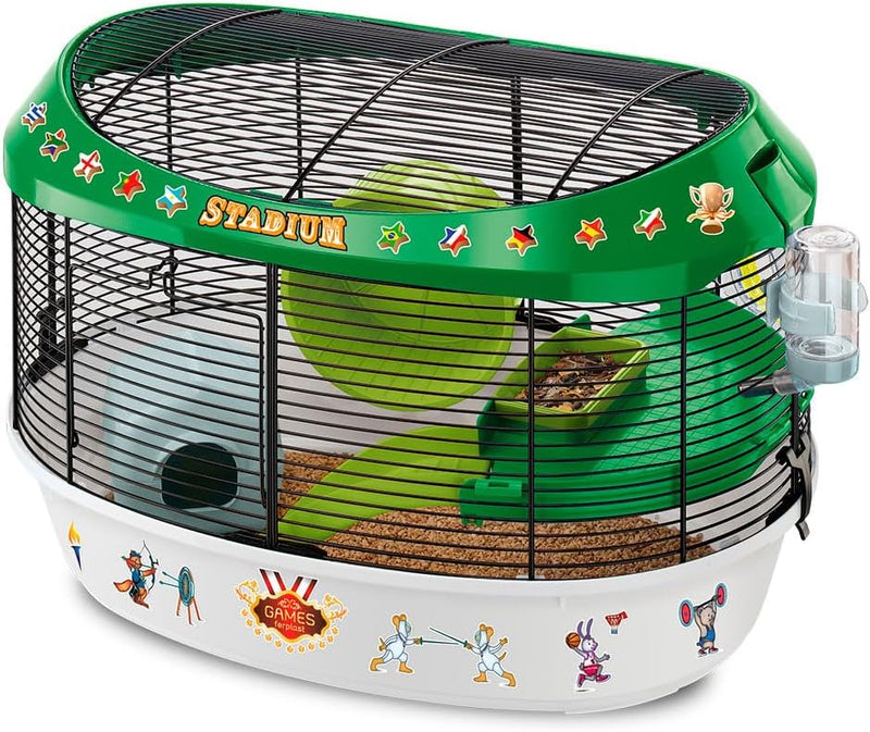 Ferplast Hamsterkäfig, STADIUM Nagerkäfig, Kleintierkäfig, Hamsterzubehör inklusive, 50 x 34 x h 33