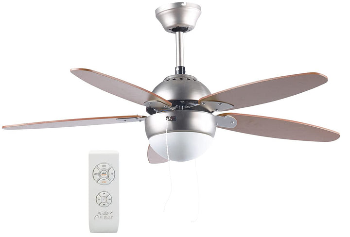 Sichler Haushaltsgeräte Ventilator Sommer Winter: Deckenventilator VT-597 m. Holzflügeln, Beleuchtun