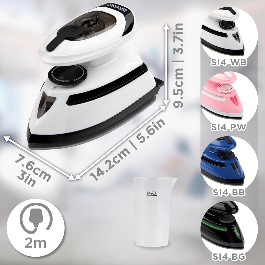 Duronic SI4 WB Mini Reisebügeleisen, 420W Mini Bügeleisen, Dampfbügeleisen 30ml Wassertank, kleines