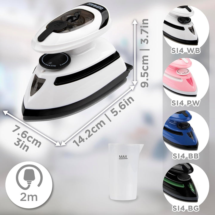 Duronic SI4 WB Mini Reisebügeleisen, 420W Mini Bügeleisen, Dampfbügeleisen 30ml Wassertank, kleines