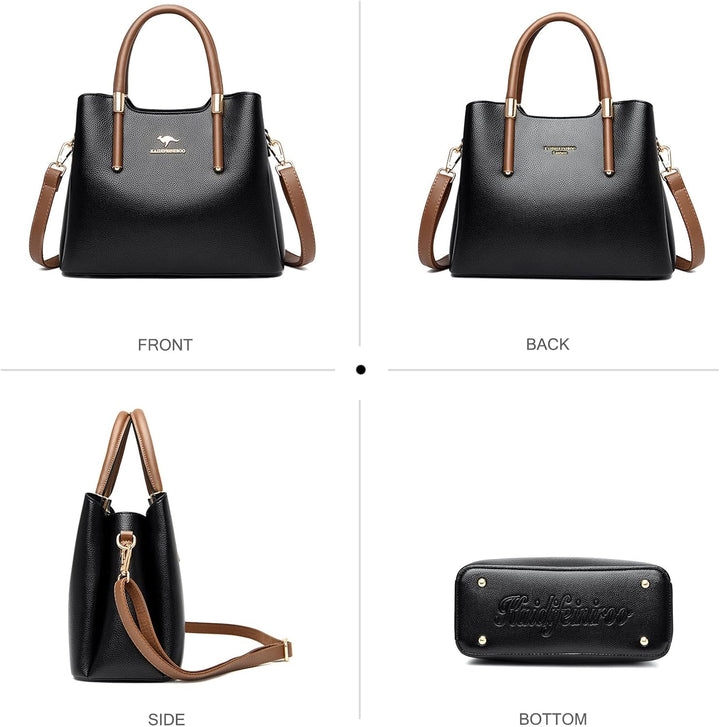 NICOLE & DORIS Handtasche Damen Mittelgross Frauen Schultertaschen PU Leder Tote Tasche Elegante Hen