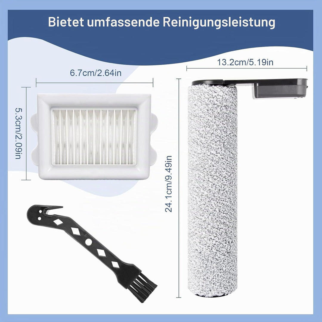 Bürstenrolle Filter Ersatzteile für Roborock Flexi Lite Nass- und Trockensauger Zubehörset，2 Bürsten