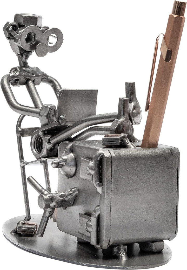 STEEMO Schraubenmännchen Büro Tresor Schreibtisch-Deko Stifthalter 16x8x14 cm
