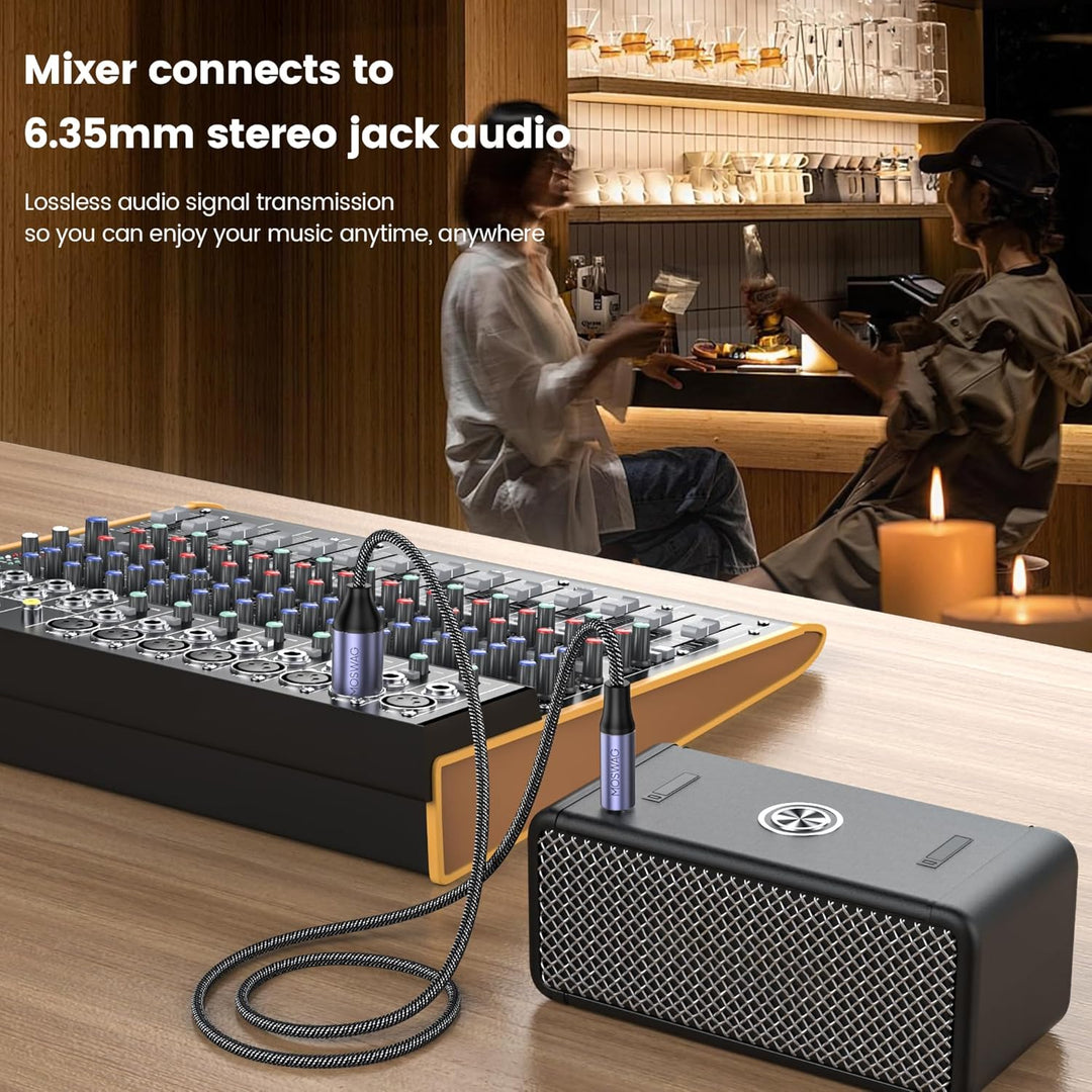 MOSWAG XLR auf 6.35mm Audio Kabel, 6.35mm Stecker auf Mic XLR Stecker Strero Kabel für E-Gitarre, Kl