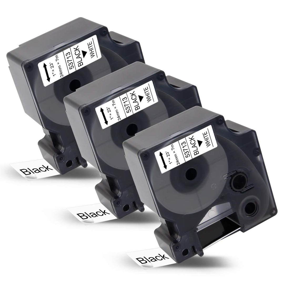 Labelwell 3x Schriftband Kompatibel für Dynmo D1 24mm 53713 S0720930 24mm Schwarz auf Weiss Etikette