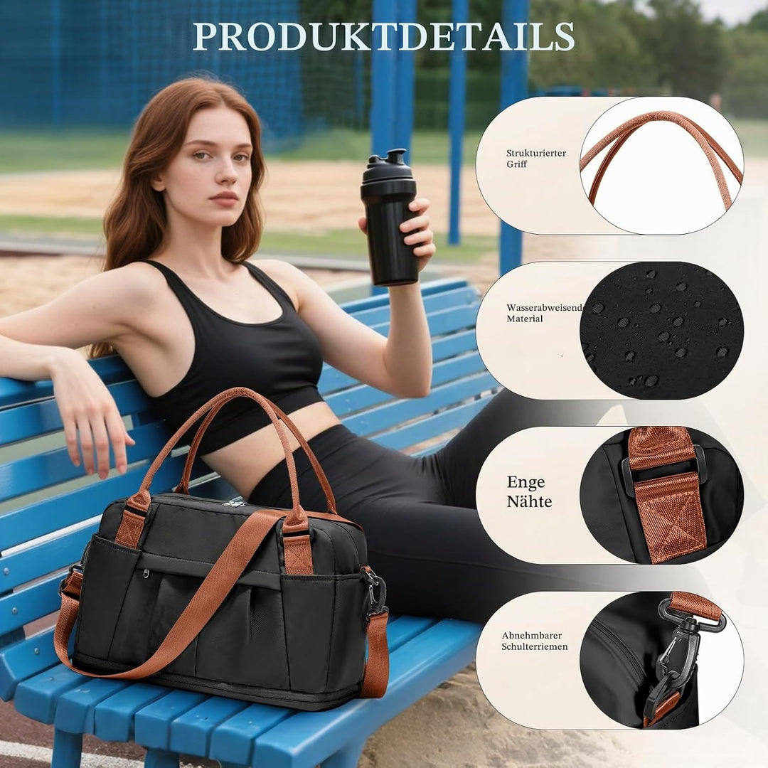 SEAFEW Reisetasche 24L, 40x30x20 Ryanair Handgepäck Tasche für Flugzeug Weekender Sporttasche Damen