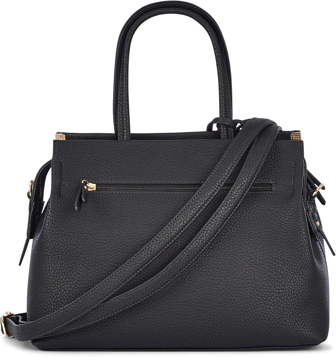Gabor bags Gela Damen Shopper Umhängetasche Reissverschluss Beige 35 x 13,5 x 24 Schwarz, 35 x 13,5