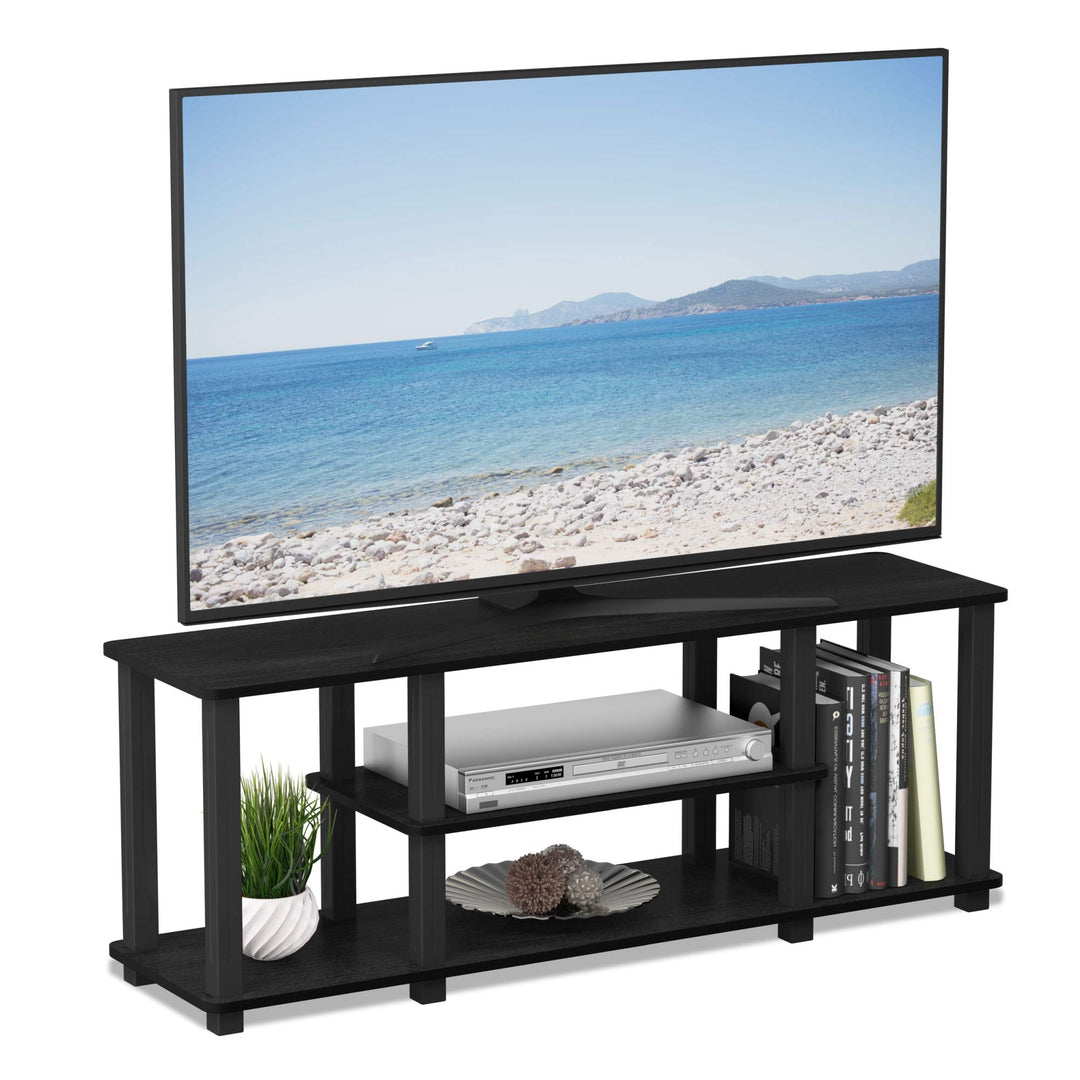 Furinno Entertainment/TV-Regal mit unterschiedlichen Ablageflächen, Americano/Schwarz, 29.72 x 111.2