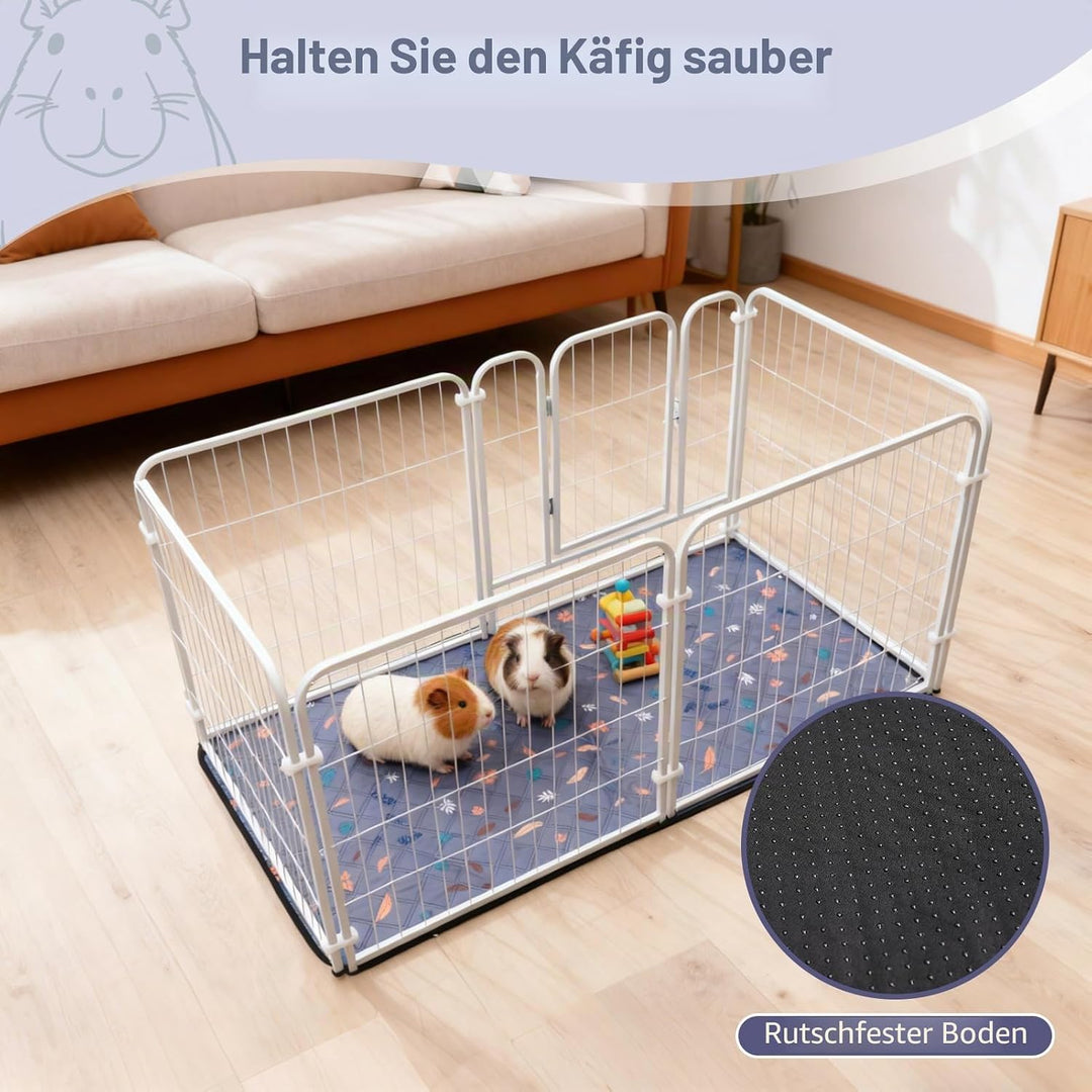 2 Stück PIPI Pads 142x70cm für Meerschweinchen, wasserdichte &amp; rutschfeste Unterlage mit 4 Lagen, su