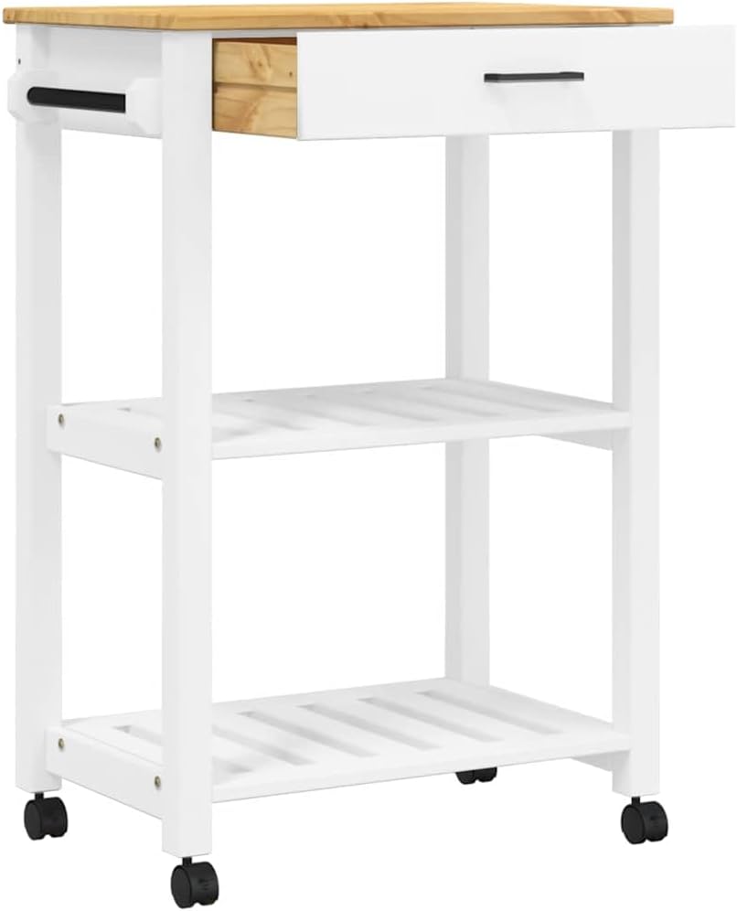 vidaXL Küchenwagen, Servierwagen mit viel Stauraum, Beistellwagen für Küche Wohnzimmer Badezimmer, T