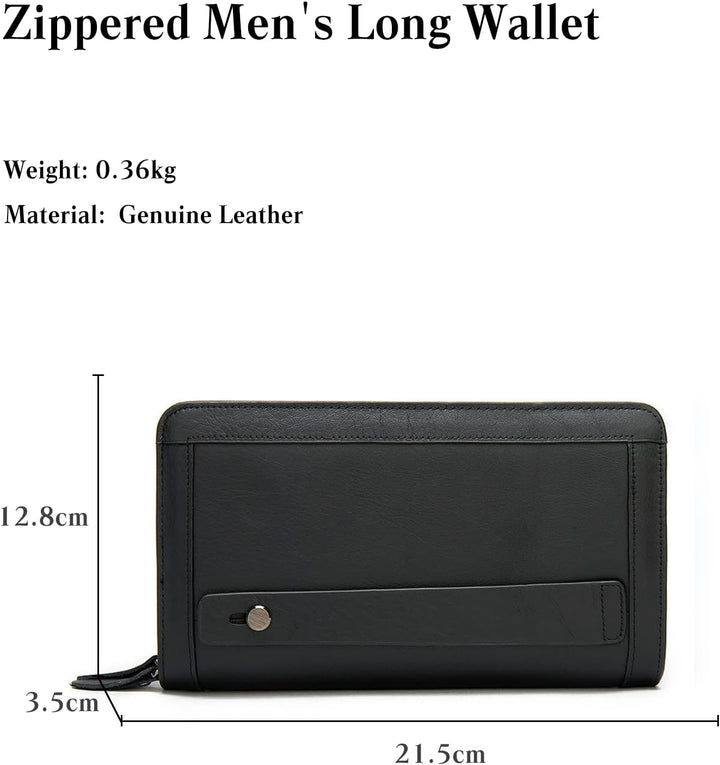 PORRASSO Herren Geldbörse Leder Clutch Tasche Kreditkartenetui Brieftasche Handytasche Portemonnaie