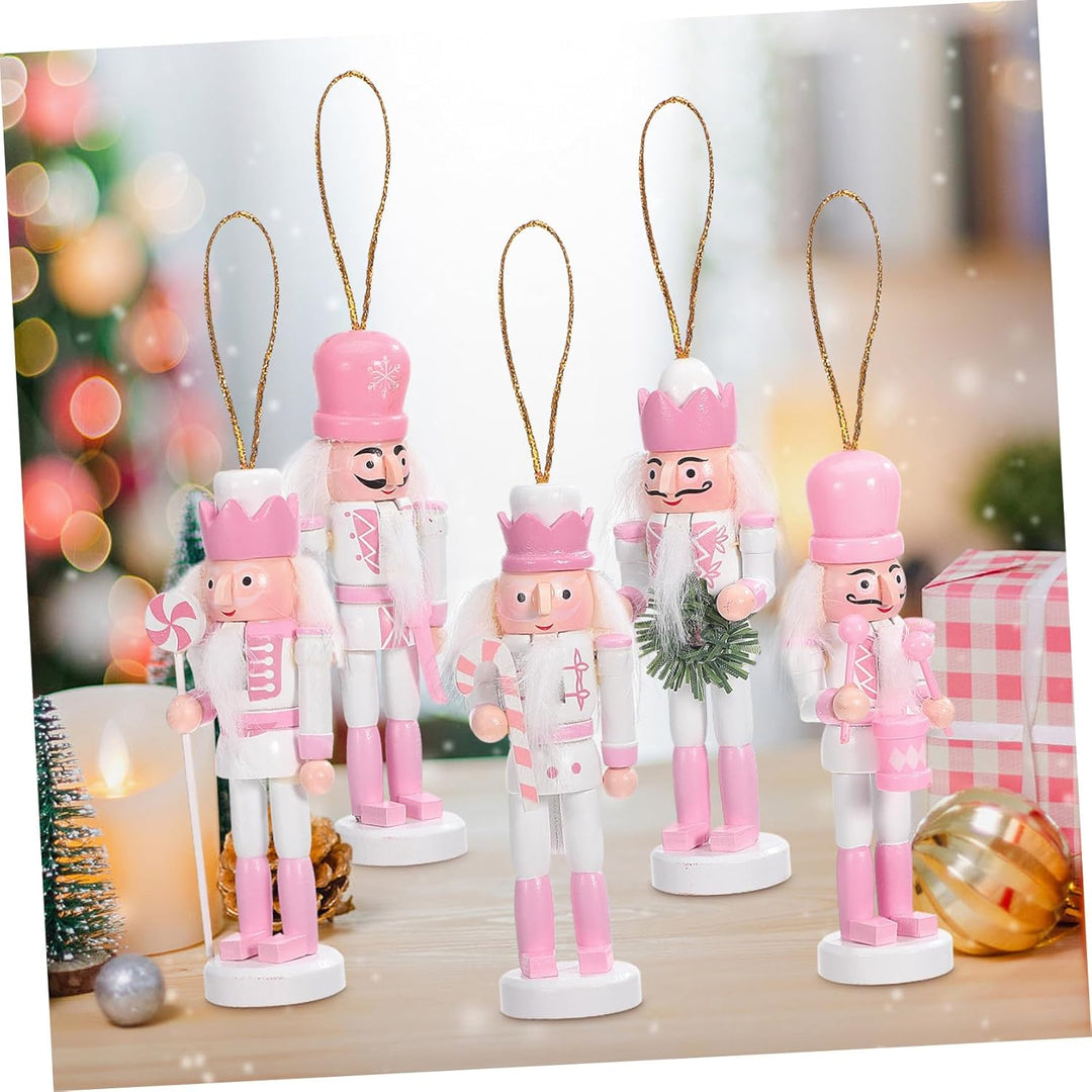 5 Stück Weihnachts-Nussknacker Zum Aufhängen Holz-Nussknacker Zum Aufhängen Weihnachts-Figuren Aus H