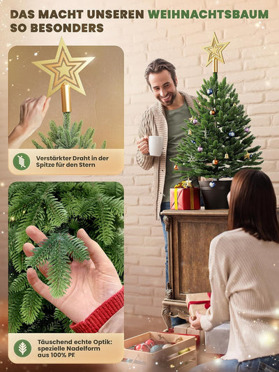 ArtiTree - Künstlicher Weihnachtsbaum 60cm im Topf mit LED - Christmas Tree für Innen und Aussen, Ku