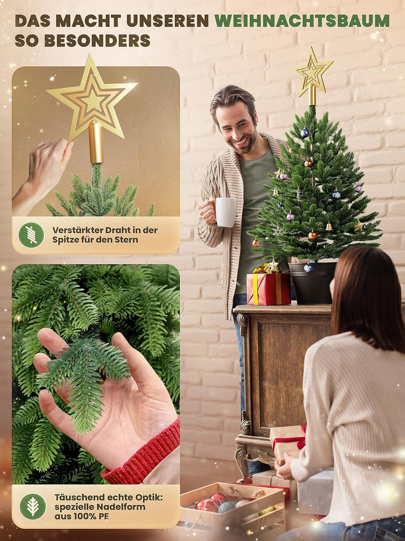 ArtiTree - Künstlicher Weihnachtsbaum 60cm im Topf mit LED - Christmas Tree für Innen und Aussen, Ku