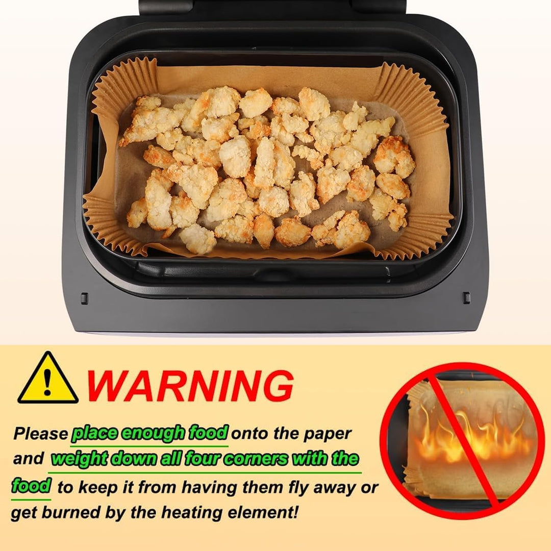 100 Stück Backpapier für Heissluftfritteuse Ninja Foodi MAX Grill & Air Fryer AG551EU AG551EUCP, Rec