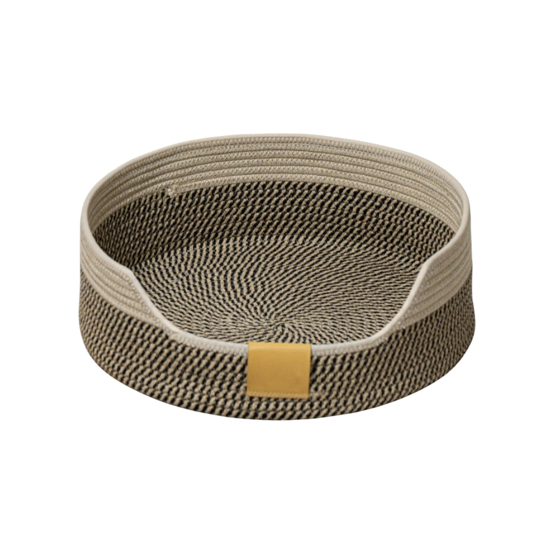 CAPASTEC Gewebtes Katzenbett, 40 cm Durchmesser Faltbarer Korb-Nistplatz, Atmungsaktives Haustier-Li