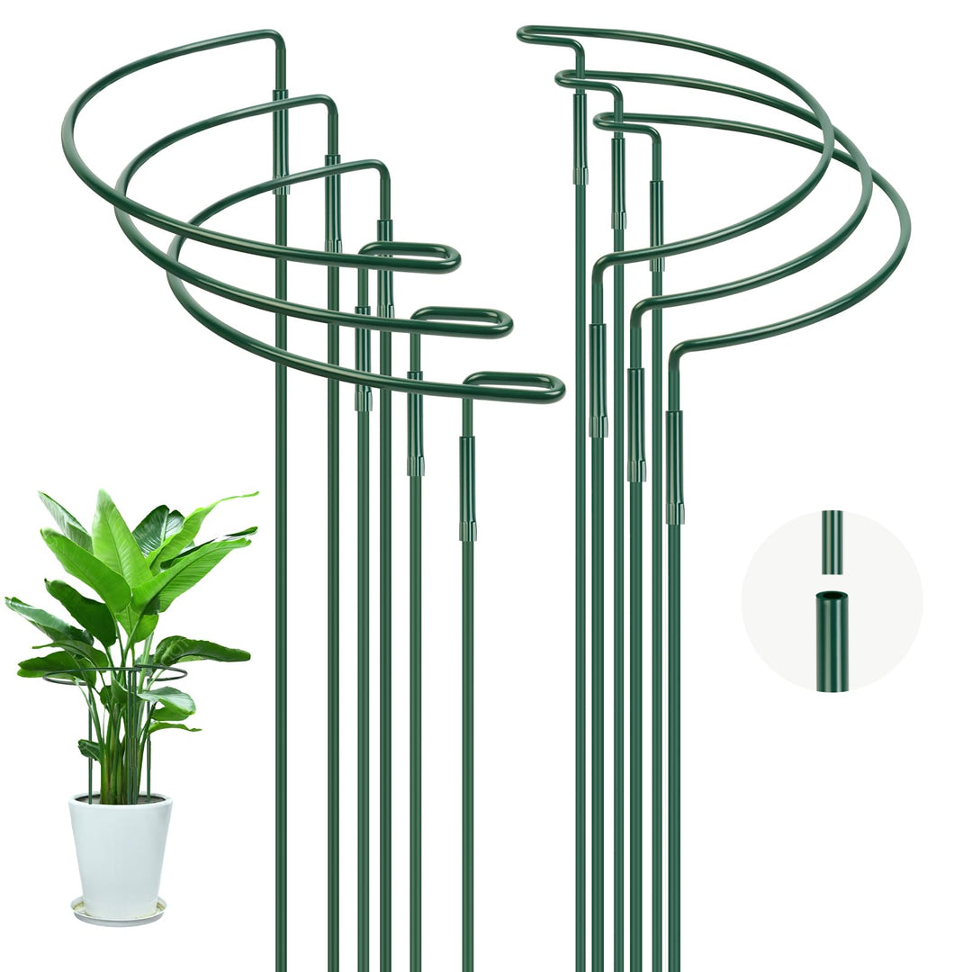 OFFCUP Pflanzenstützen, 6 Stück Pflanzenhalter Ringkäfig 30 * 60CM Staudenhalter Halbrund Metall Str