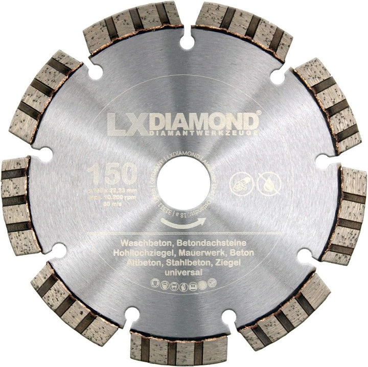 2x Diamant-Trennscheibe 150mm x 22,23mm - Diamantscheibe 150 mm in Premium Qualität - geeignet für B