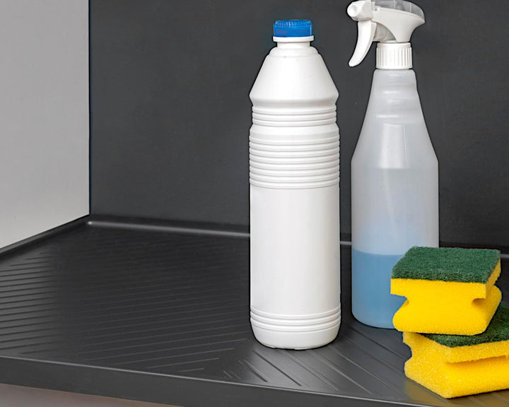 emuca Bodenschutzmatte Anthrazitgrau für 120 cm Küchenunterschrank/Wasserschutzmatte