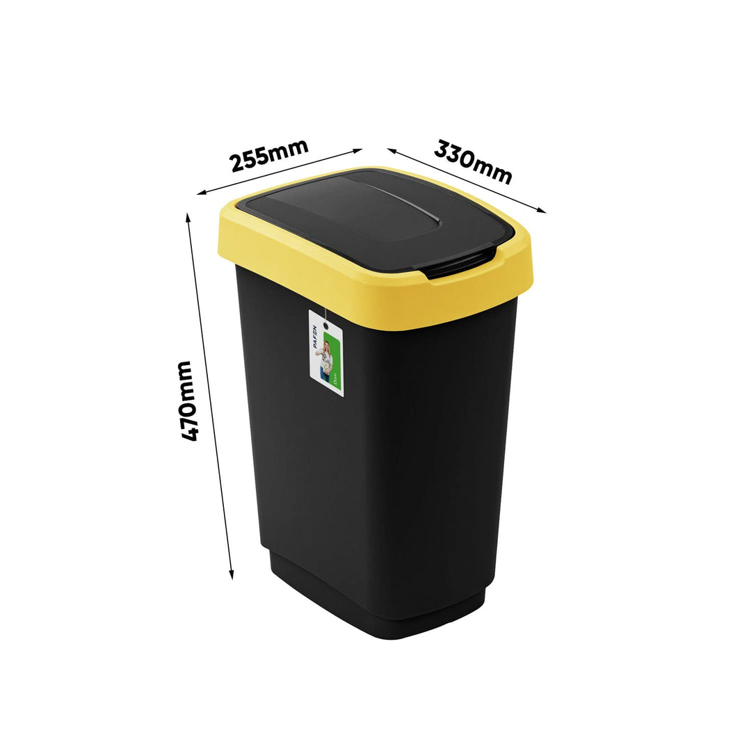 PAFEN 4x Mülleimer SET Mülltrennung 25L - 41 x 30 x 61,5cm - Abfallbehälter Mülltonne mit Spezialkla