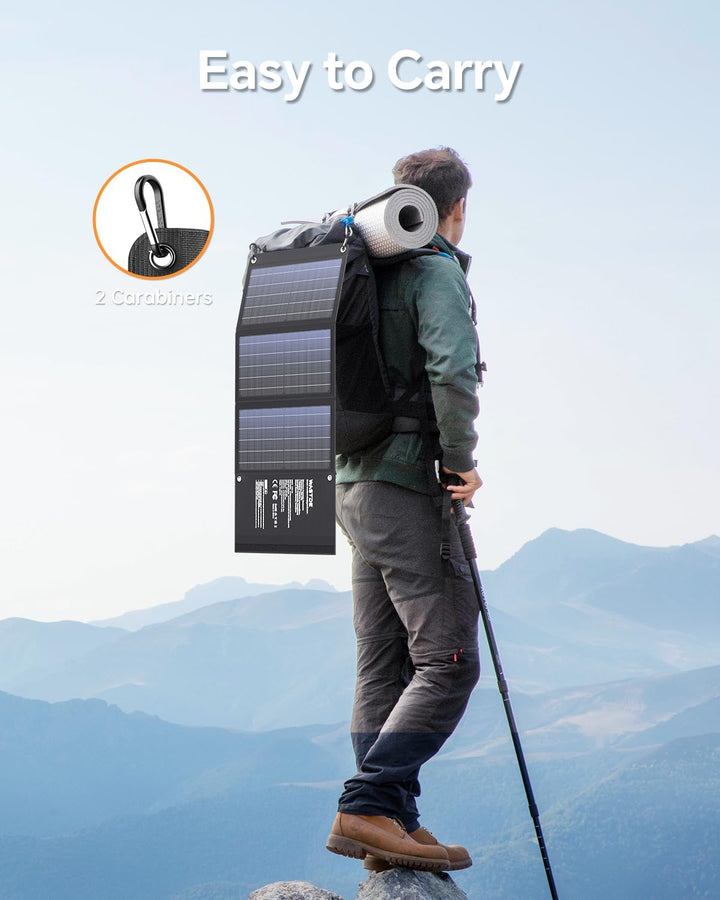 30W Solarpanel Faltbares, WASTDE Tragbar Solarladegerät ETFE mit DC30V, QC3.0 USB-A/USB-C Anschlüsse