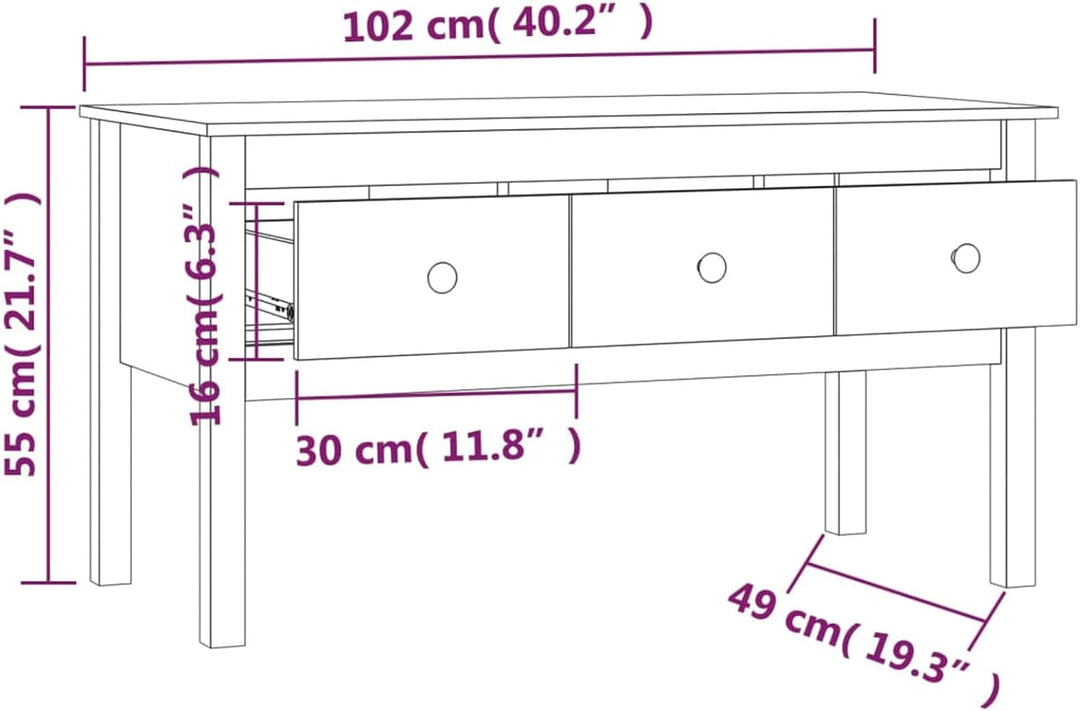 Tidyard Couchtisch mit 3 Schubladen Beistelltisch Wohnzimmertisch Kaffeetisch Sofatisch Teetisch Mas