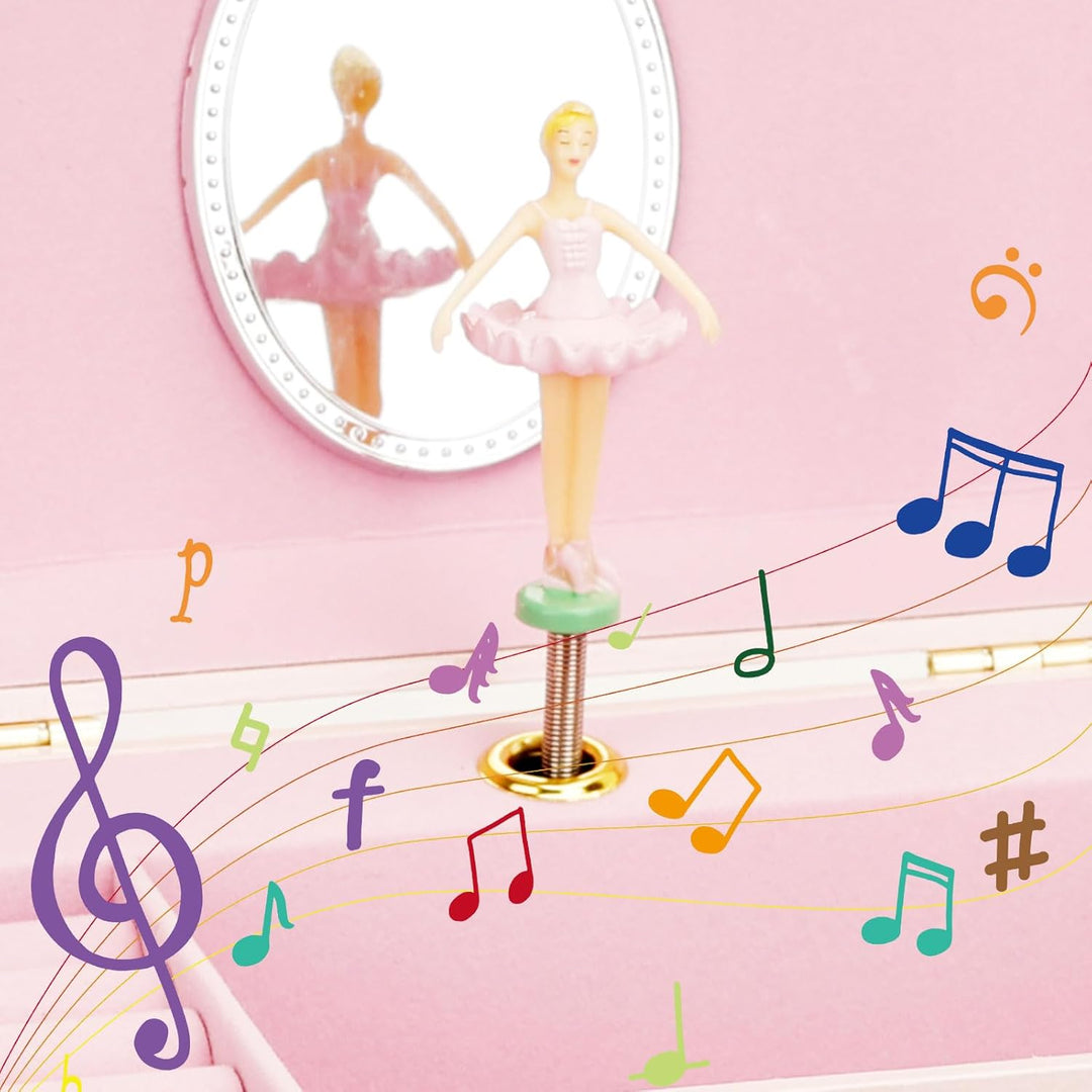 Schmuckkästchen Mädchen, Spieldose mit Ballerinamädchen, Schmuckaufbewahrung Kostenlos für Halskette