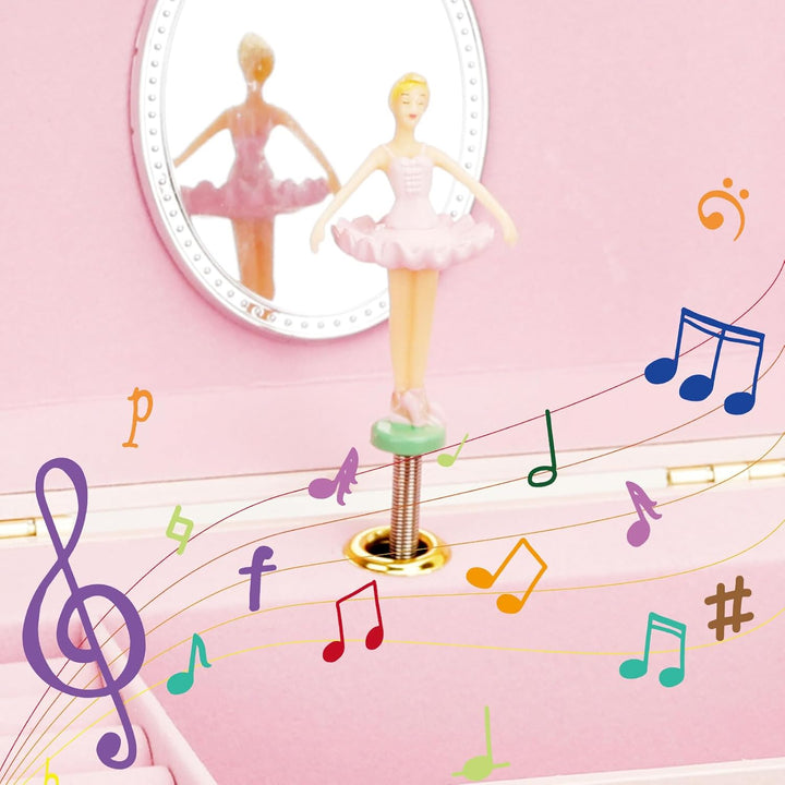 Schmuckkästchen Mädchen, Spieldose mit Ballerinamädchen, Schmuckaufbewahrung Kostenlos für Halskette