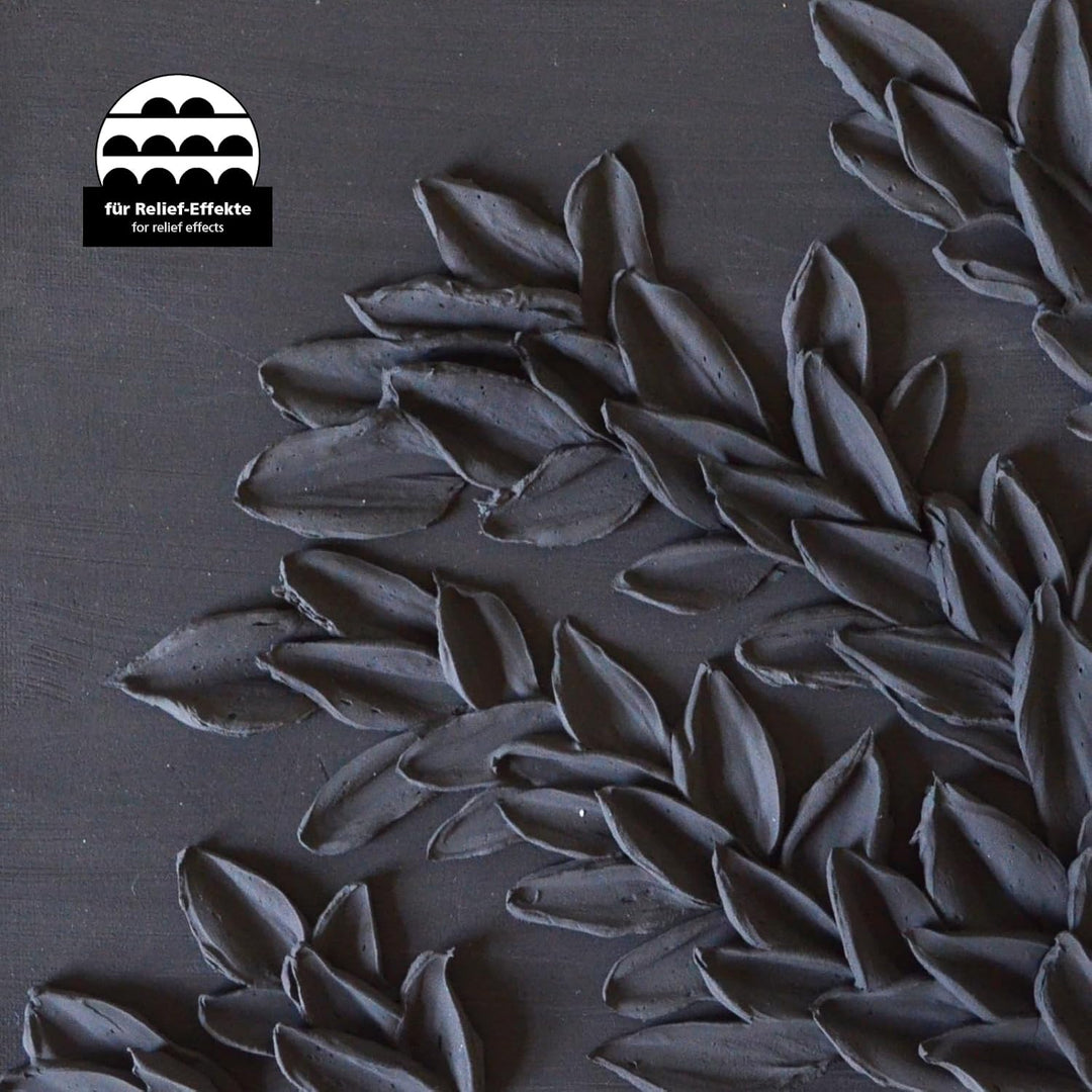 LM-Kreativ LM Struktur Paste fein 1,7 KG - Schiefer Schwarz - Strukturpaste für Leinwand - Perfekt f