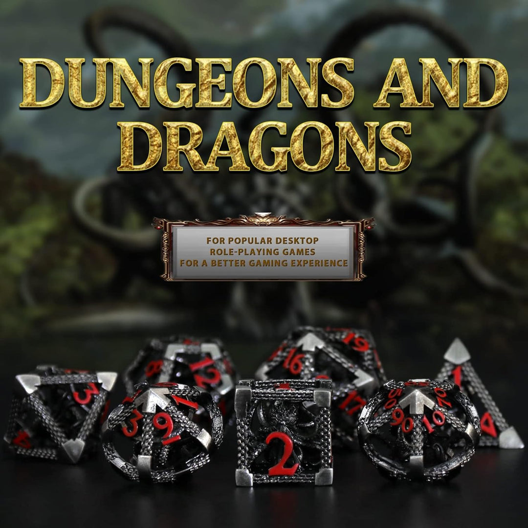 DND Würfelset Rollenspiel, Polyedrische Würfel Set D&amp;D Würfel Set Metall ZHOORQI 7 Stück Der Cthulhu