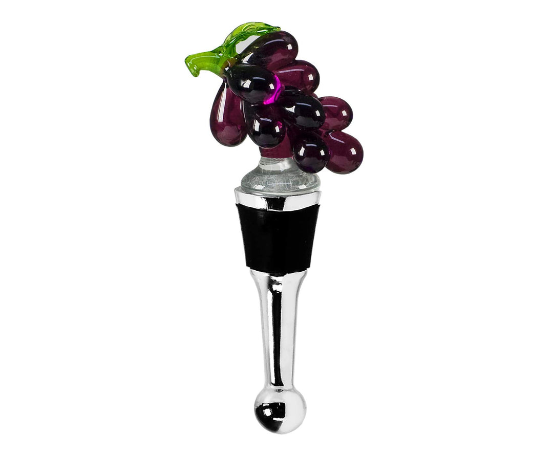 EDZARD Flaschenverschluss Trauben für Champagner, Wein und Sekt, Höhe 11 cm, Muranoglas-Art, Handarb
