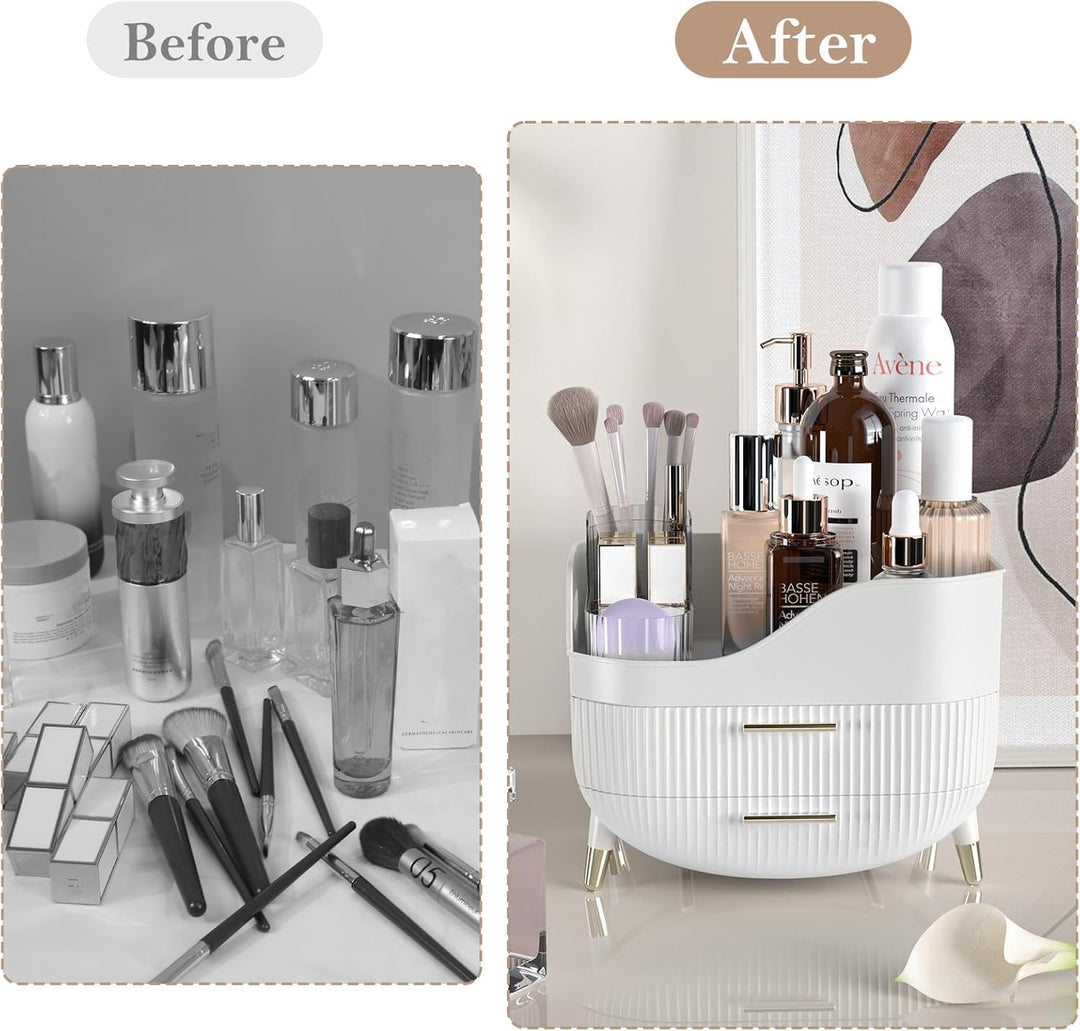 Kousee Makeup Organizer mit Schubladen, Hautpflege-Organisator für Vanity, Aufbewahrungsbox mit Grif