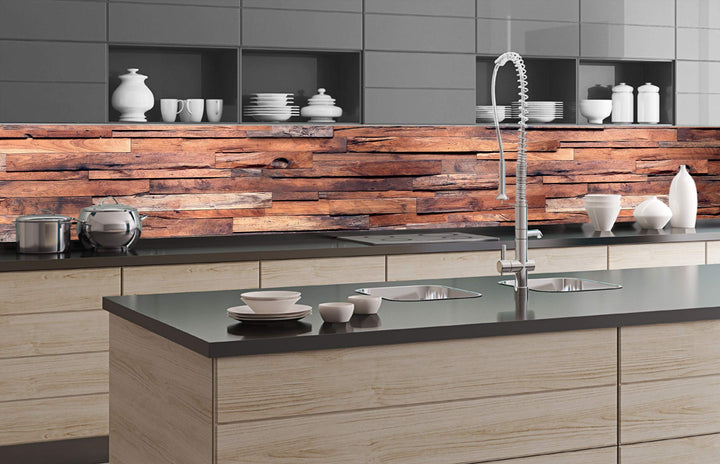 DIMEX Küchenrückwand Folie selbstklebend HOLZWAND | Klebefolie - Dekofolie - Spritzschutz für Küche