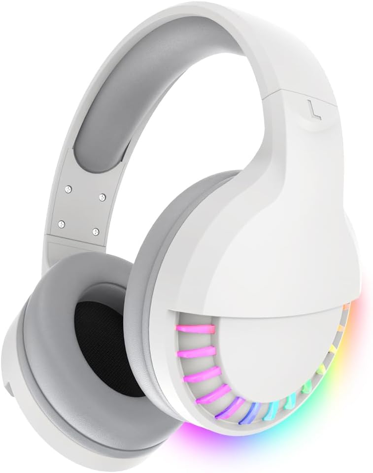Kabellose Bluetooth-Kopfhörer Over Ear, kabelloser&kabelgebundener Dualmodus, RGB-Kopfhörer mit Gerä