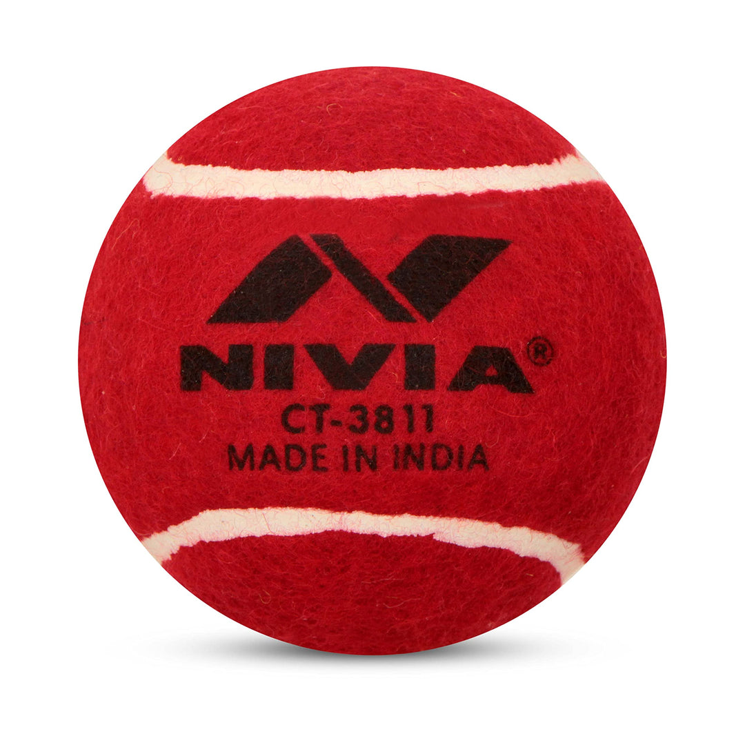 Nivia schwere Tennis Ball Cricket Ball (6 Stück) rot, rot