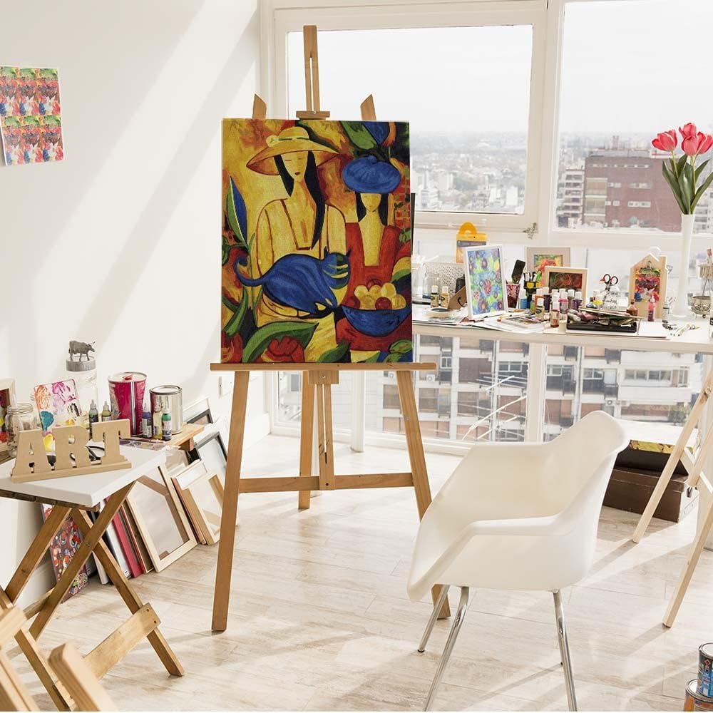 Artnapi Malen nach Zahlen Erwachsene mit Rahmen | DIY Handgemalt | Frau und Katze | Kit für Anfänger